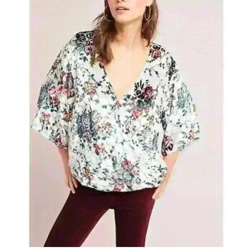 Anthropologie Maeve Umi Floral Wrap Top Size XS